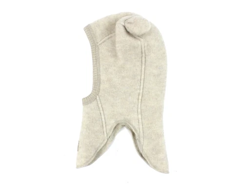 Mikk-line melange offwhite elefanthue med ører merinould